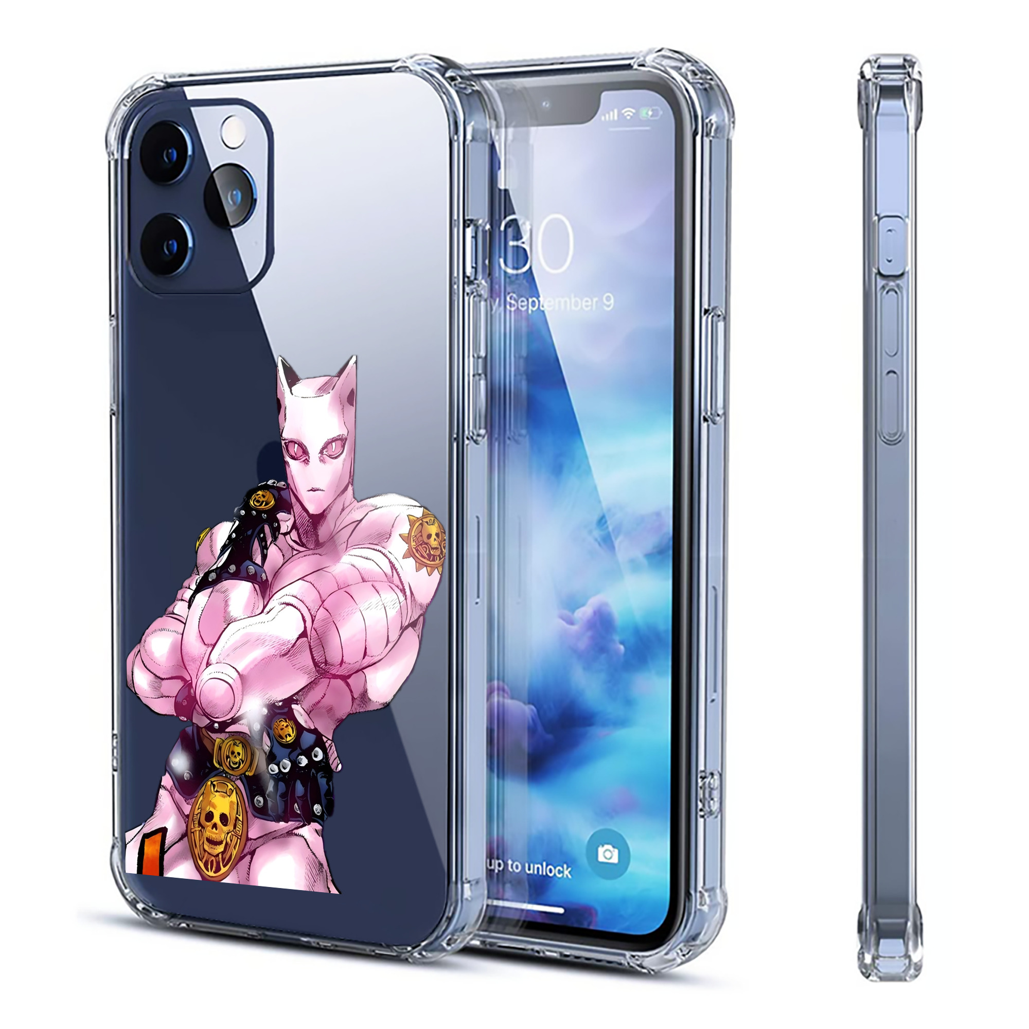 （画像用） ジョジョの奇妙な冒険 きら よしかげ JoJo's Bizarre Adventure Kira Yoshikage 【iPhone 12シリーズ対応】透明スマホケース（クリアソフトケース）